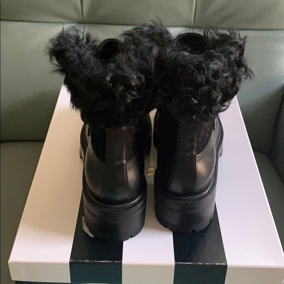 Aquazzura  Ryan Lug-Sole Shearling Buckle Boots - Picture 10 of 15